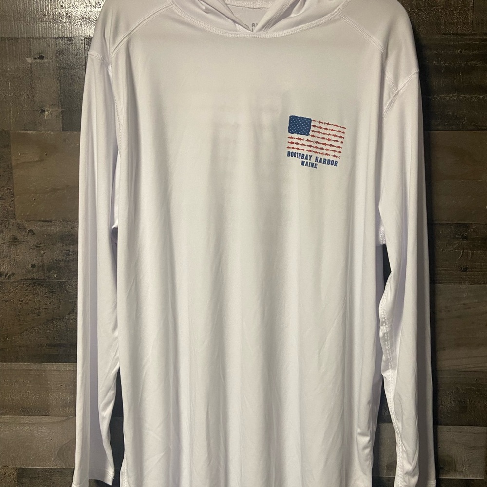 Men's Long Sleeve Fishing Hooded Tee - White XXL
